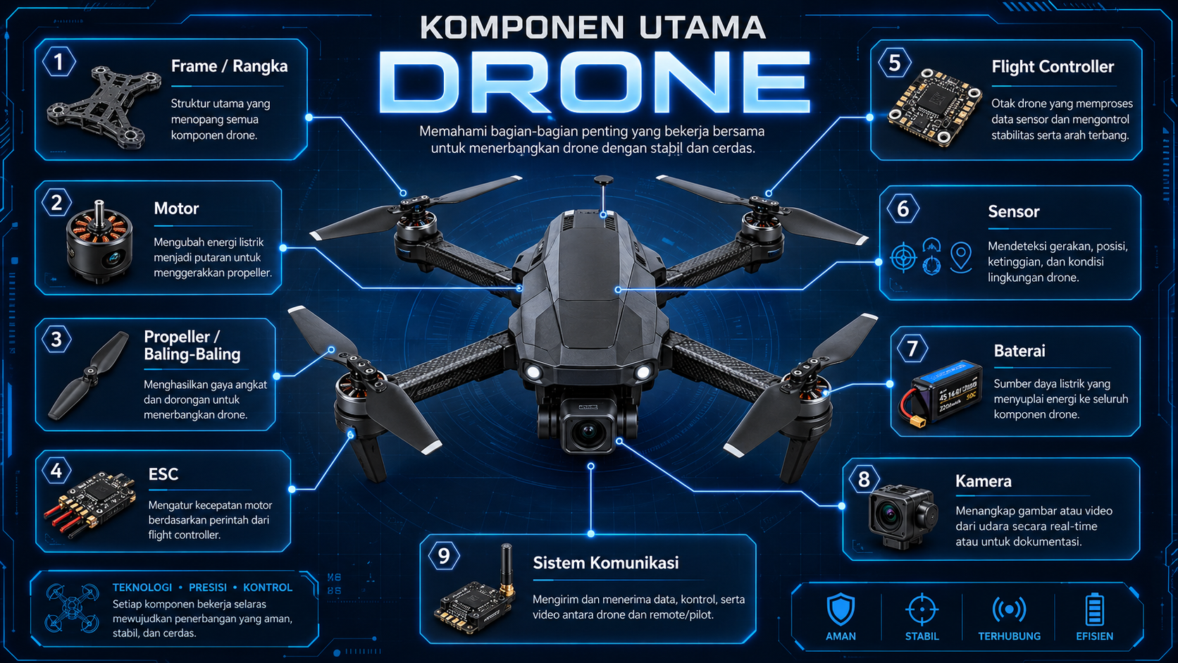 Komponen Utama Drone dan Fungsinya: Dari Rangka hingga Flight Controller (tulisan ke 3, dari 9)