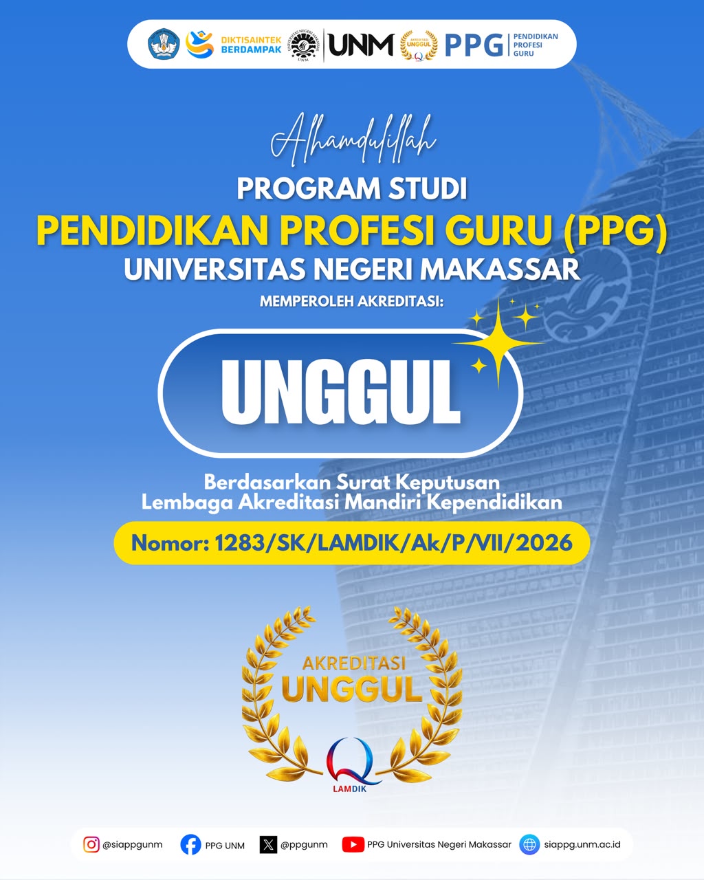 Program Studi PPG UNM Raih Akreditasi Unggul dari Lembaga Administrasi Mandiri Kependidikan